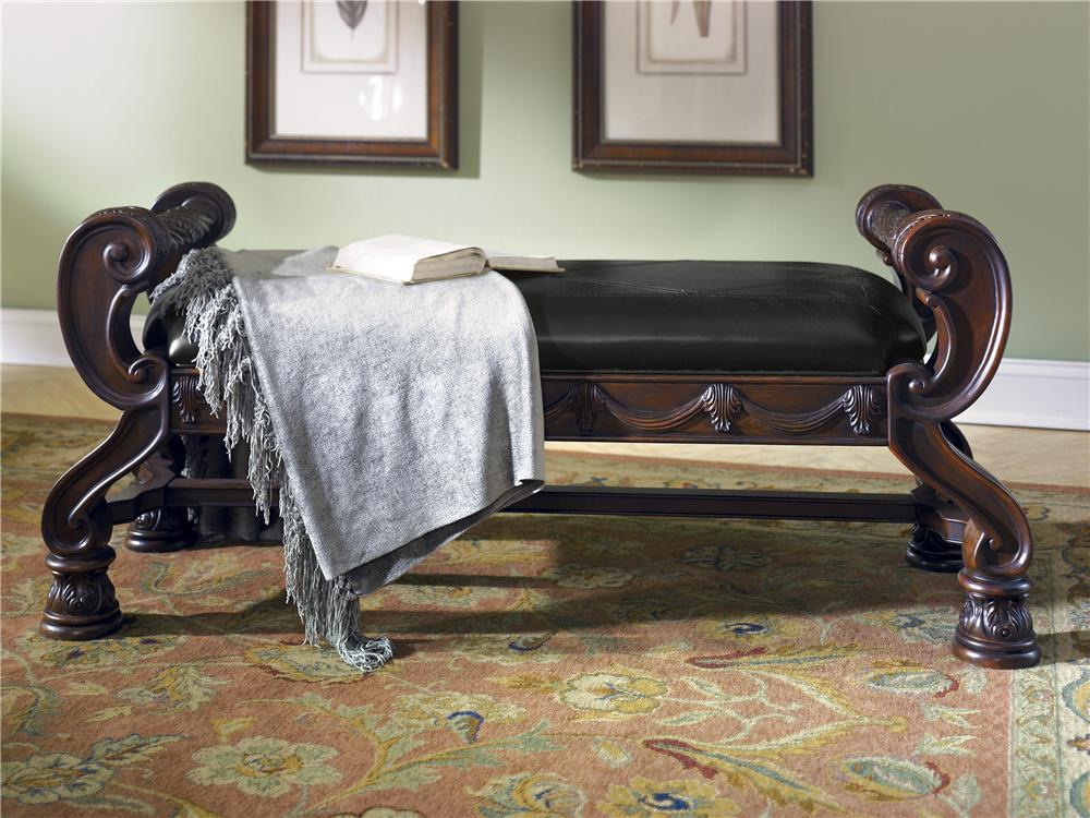 Millennium North Shore B553 09 Upholstered Bench with Exposed Wood